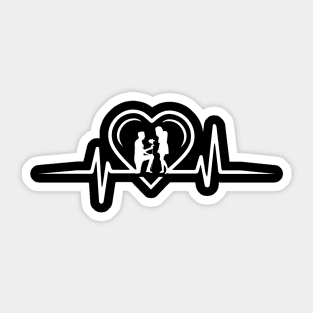 Propose Love Heartbeat Design Sticker